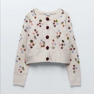 Zara | Floral Crochet Knit Cardigan